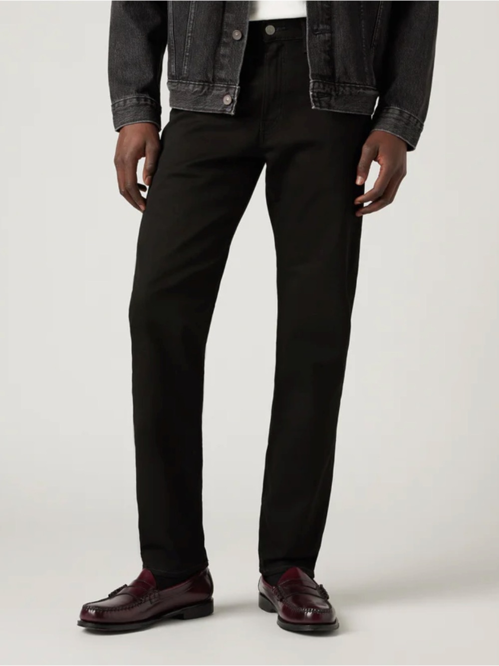 Levi's Premium 502 Black Men's Taper Jeans Straight-Leg Jeans